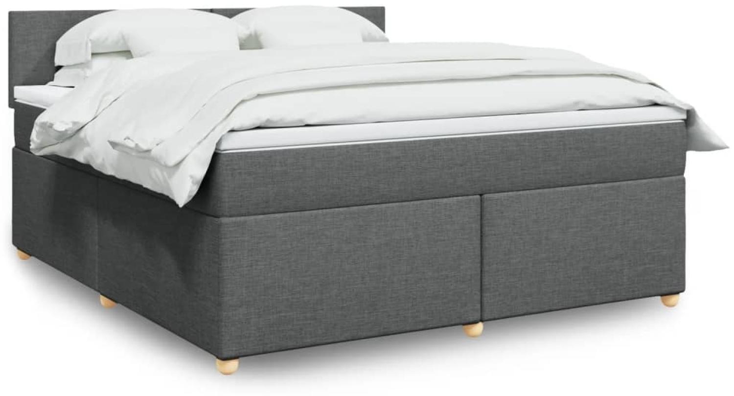 vidaXL Boxspringbett mit Matratze Dunkelgrau 180x200 cm Stoff 3289053 Bild 1