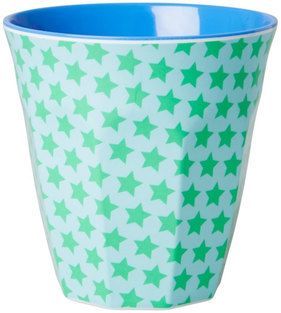 Rice Melamin Becher Green and Turquoise Star Two Tone Medium Bild 1