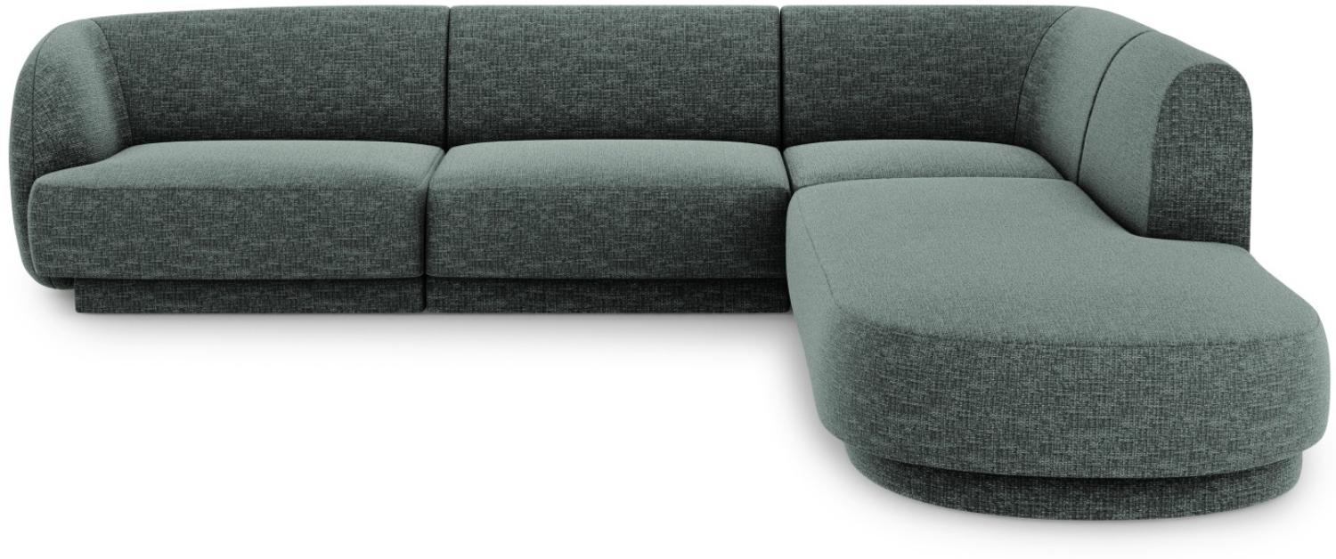 Micadoni 6-Sitzer Ecke rechts Sofa Miley | Beinfarbe Black Plastic, Petrol, Chenille Bild 1