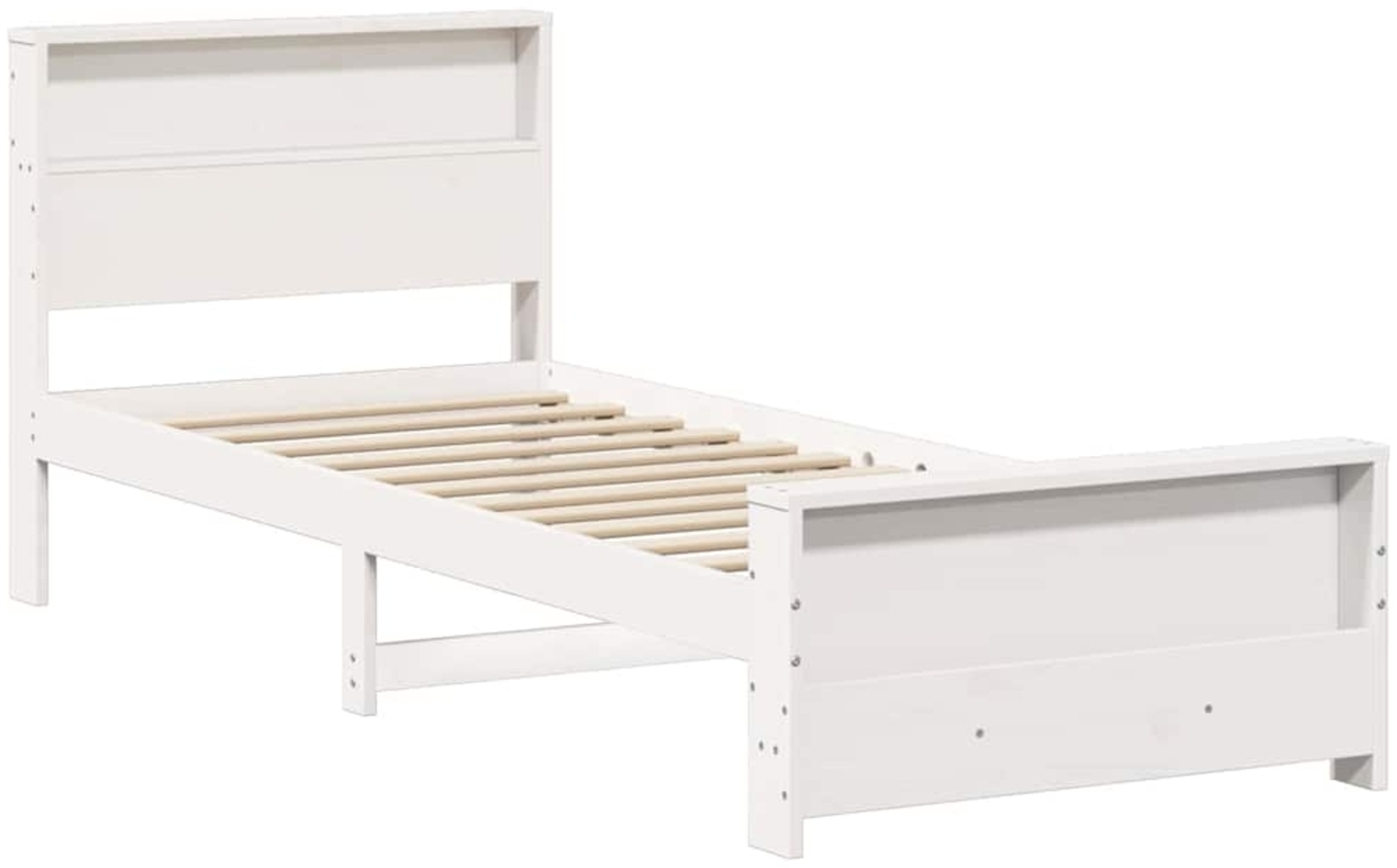 vidaXL Bettrahmen mit Kopfteil Weiß 80 x 200 cm Holzwerkstoff 877237 Bild 1