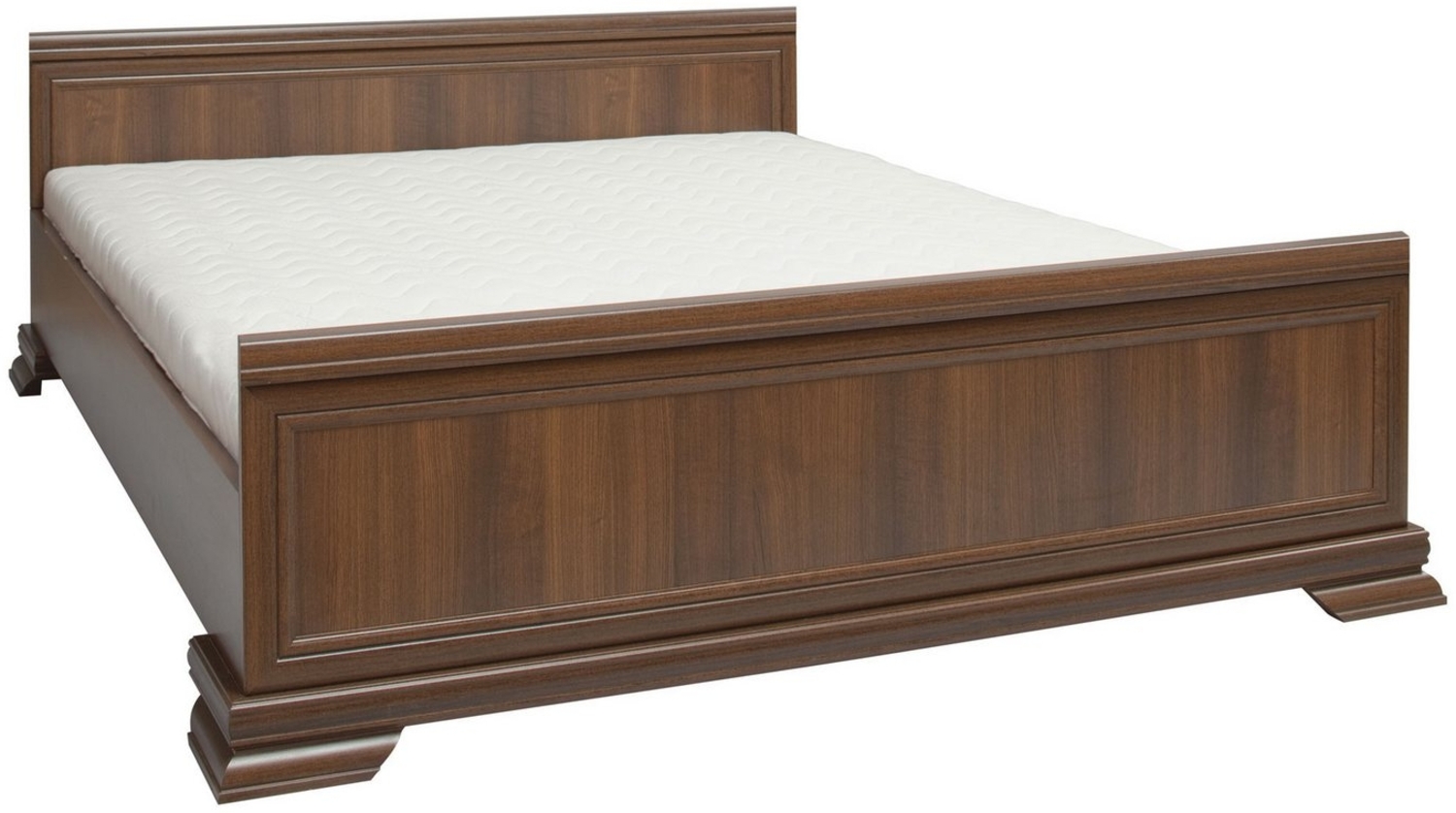 Feldmann-Wohnen Holzbett Kora (stabiles Bettgestell inklusive Lattenrost, 1-tlg, klassisch elegante Optik, MDF-Aufleistung), Samoa King 160x200cm Bild 1