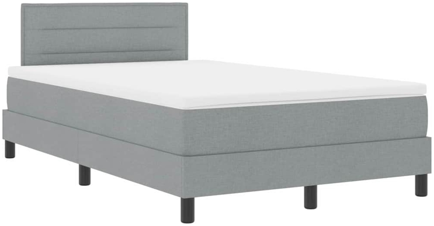 vidaXL Boxspringbett mit Matratze Hellgrau 120 x 200 cm Stoff 3338601 Bild 1