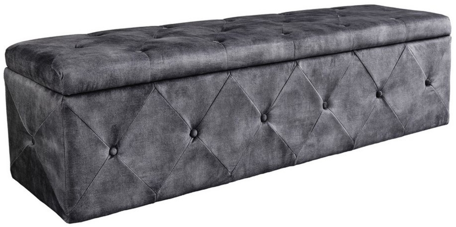 riess-ambiente Bettbank EXTRAVAGANCIA 140cm grau (Einzelartikel, 1-St), Polsterbank · Schlafzimmer · Samt · mit Stauraum · Flur · Chesterfield Bild 1