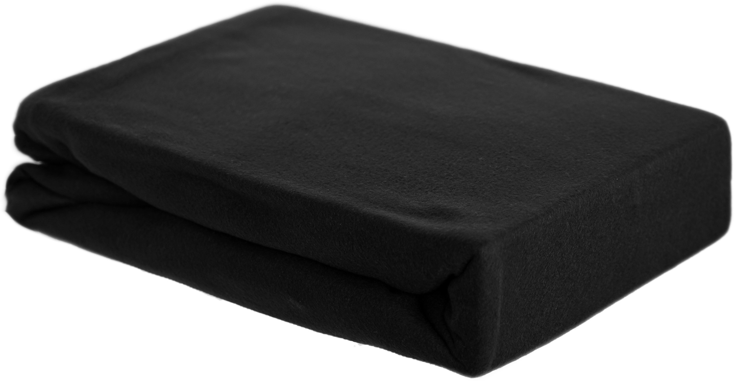 Thermofleece Spannbettlaken 120-130 x 200 cm + 30 cm mit Rundumgummizug - 125 gsm Schwarz Bild 1