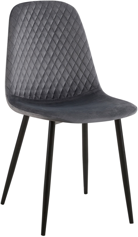 CLP Stuhl Giverny mit Ziernähten,dunkelgrau Samt Bild 1