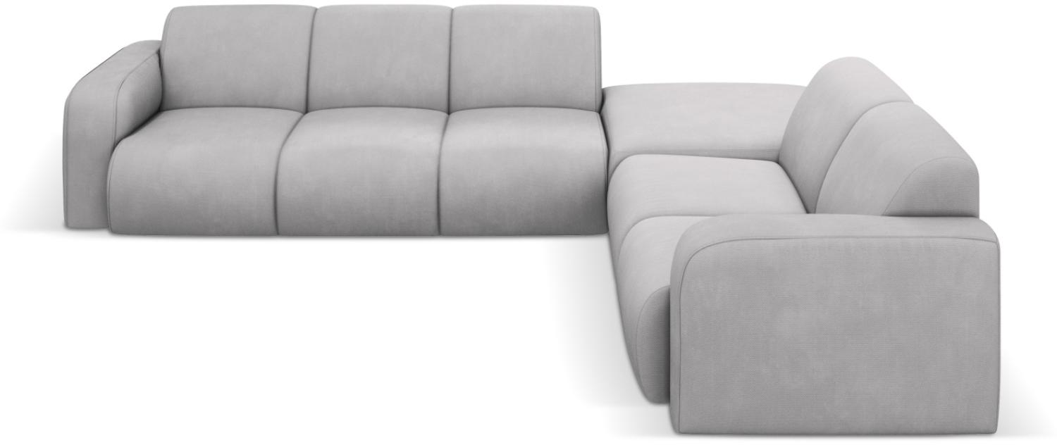 Micadoni Boucle Ecksofa Molino 6-Sitzer Rechts Strukturierter Stoff Hellgrau Bild 1