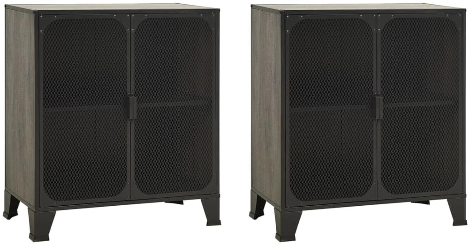 vidaXL Aufbewahrungsschränke 2 Stk. Grau 72x36x82 cm Metall und MDF 3095970 Bild 1