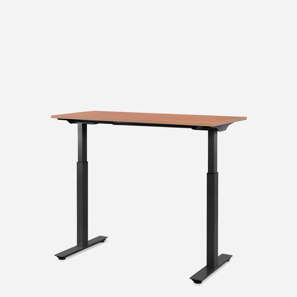 120 x 60 cm WRK21® SMART - Elmau Buche / Schwarz elektrisch höhenverstellbarer Schreibtisch Bild 1