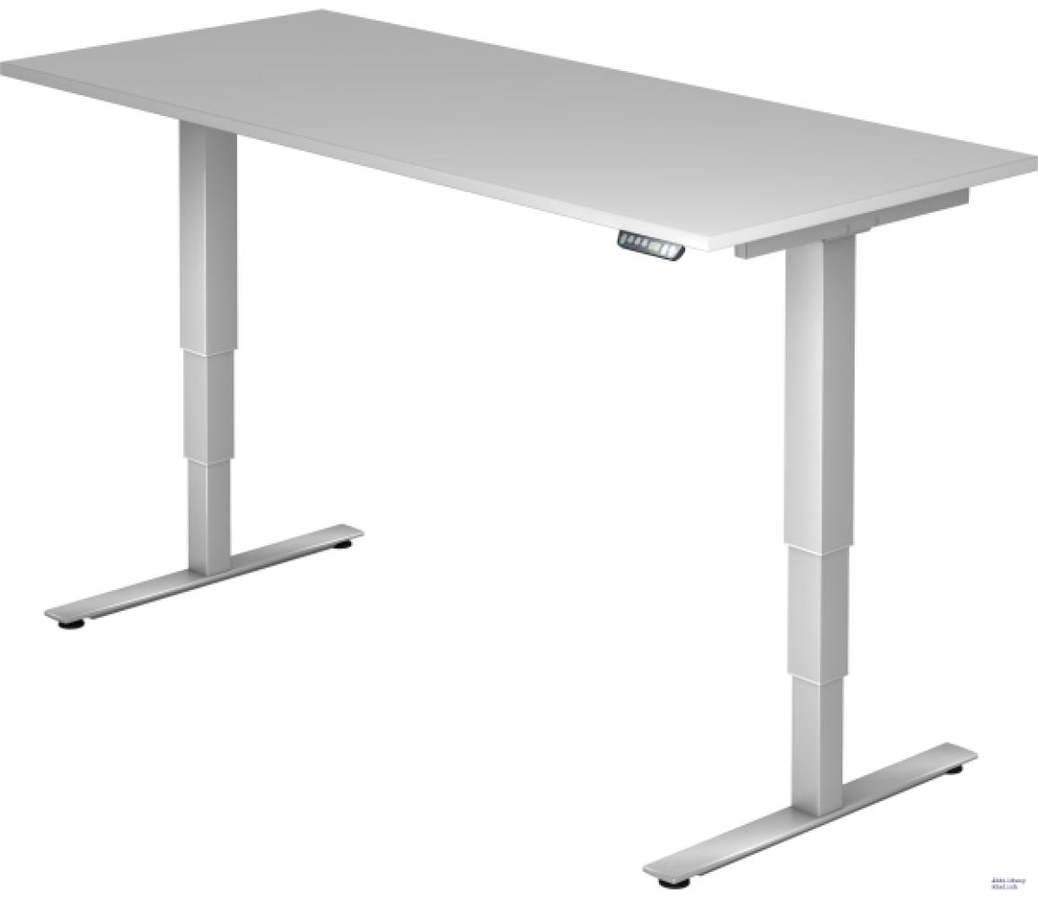 Sitz-Steh-Schreibtisch elektrisch XDSM19 180x80cm Grau Gestellfarbe: Silber Bild 1