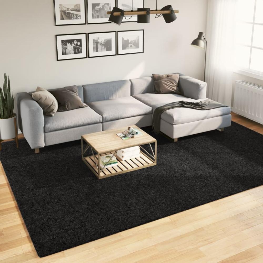 vidaXL Teppich OVIEDO Kurzflor Schwarz 240x340 cm 375563 Bild 1