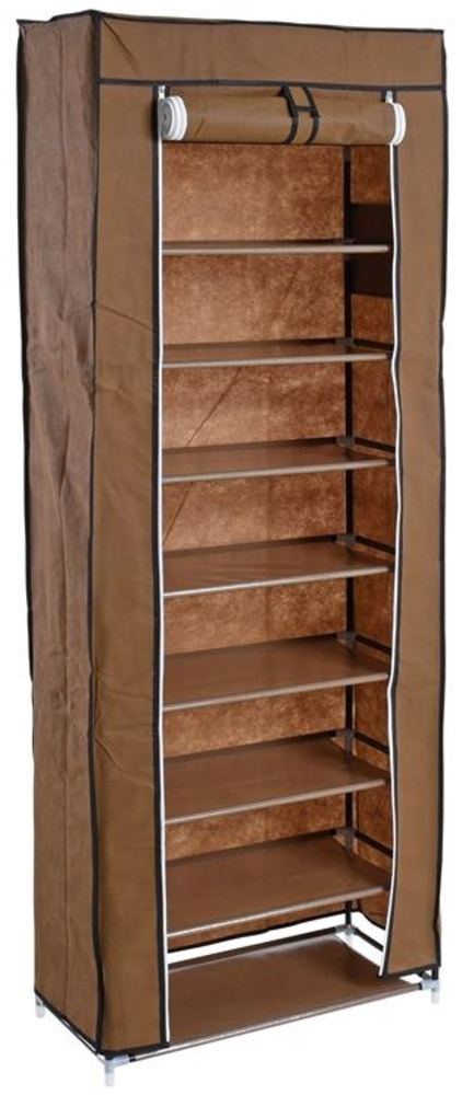 Schuhregal Faltregal Schuhschrank Stoffschrank Schuhablage Schuhständer Braun Bild 1