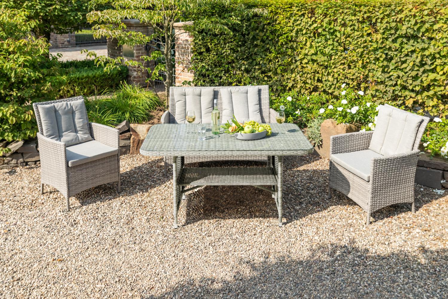 greemotion Lounge-Set Sofia, 4-teiliges Polyrattan, Gartenmöbel Ecksofa-Set mit Tischen Bild 1