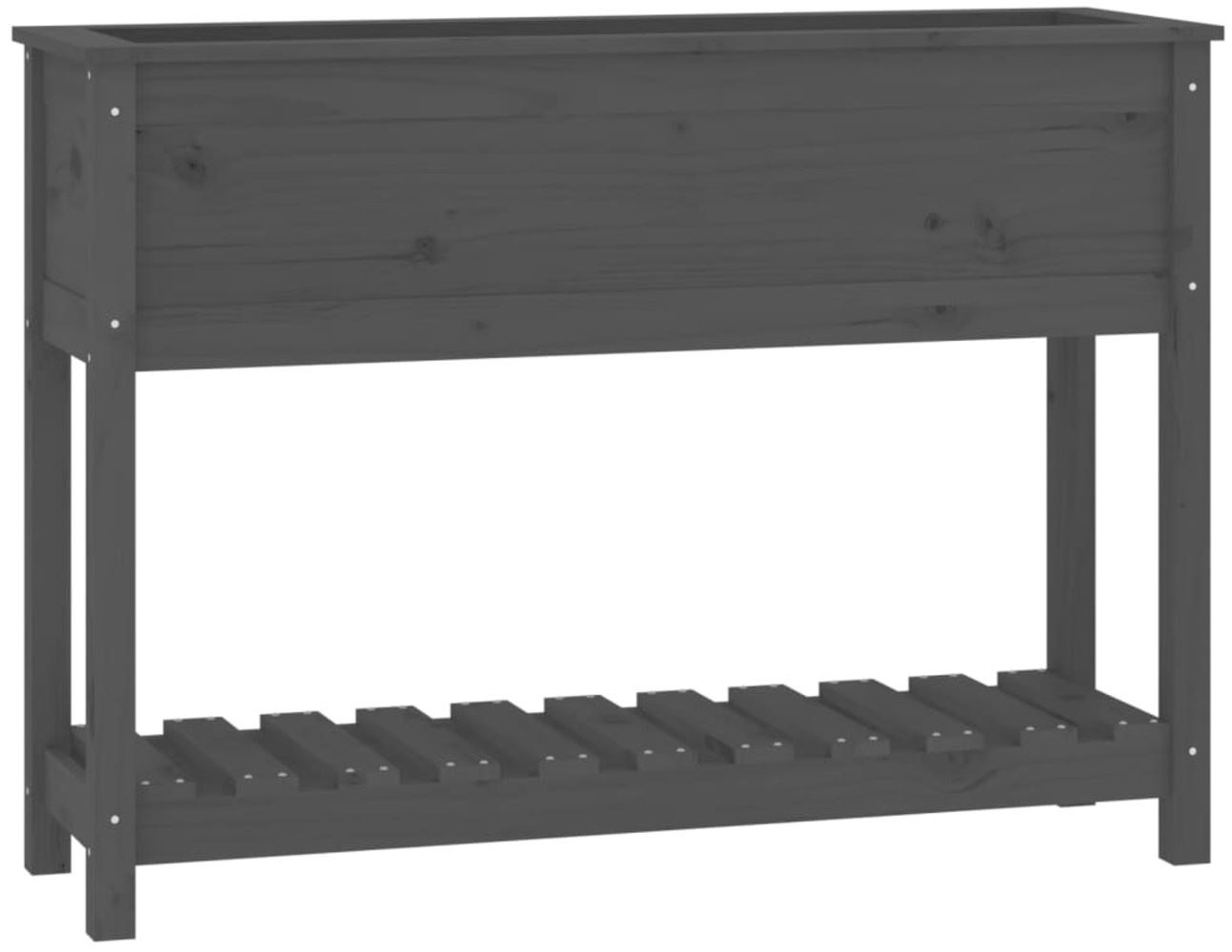 vidaXL Pflanzkübel mit Ablage Grau 111,5x34,5x81 cm Massivholz Kiefer 823768 Bild 1