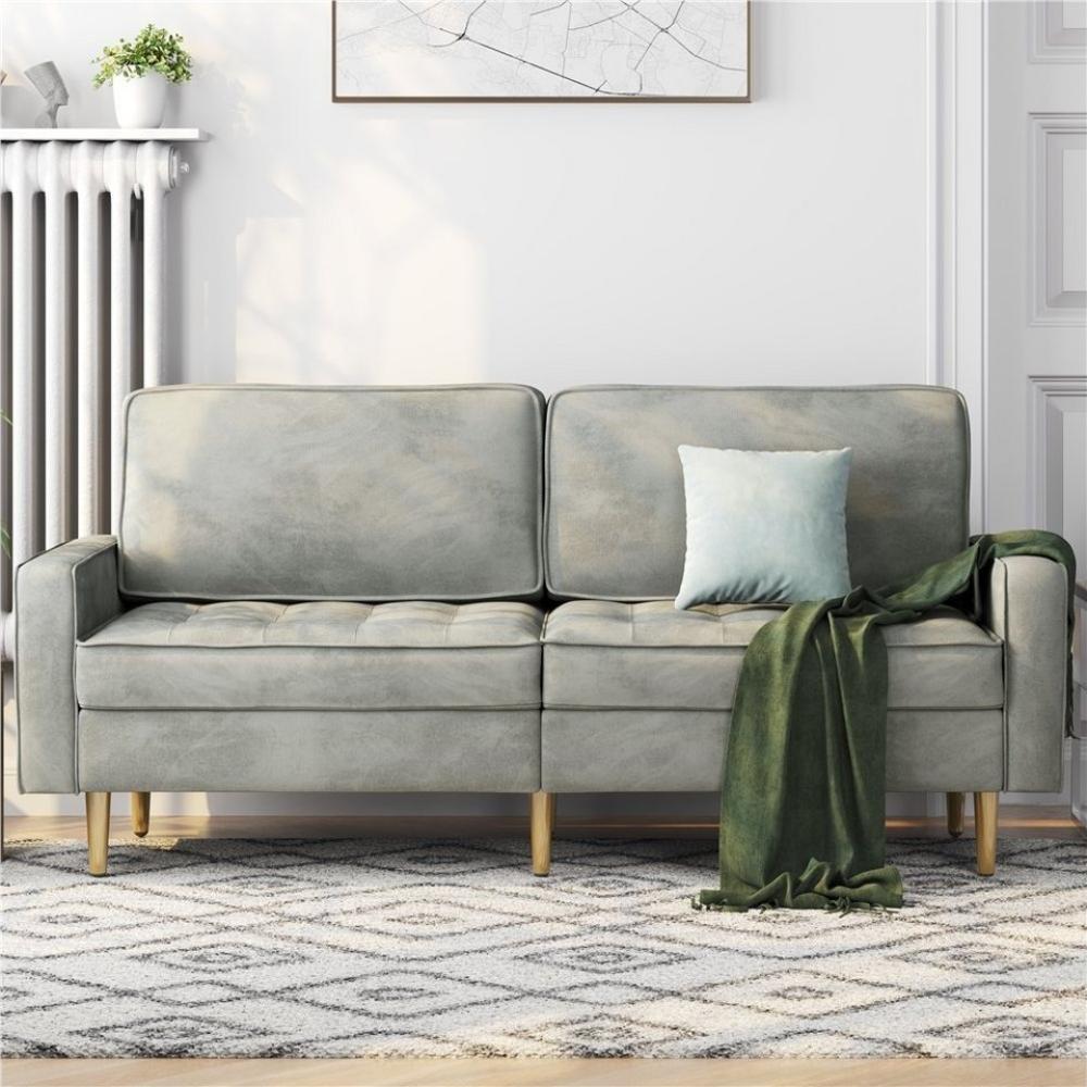 Yaheetech Sofa, 2-Sitzer Samt-Sofa Modernes Polstersofa Schlafcouch 173,5×76×84 cm Bild 1