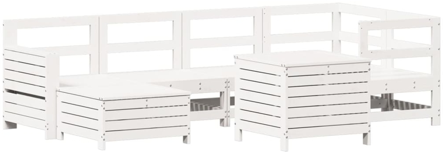 vidaXL 7-tlg. Garten-Sofagarnitur Weiß Massivholz Kiefer 3250969 Bild 1