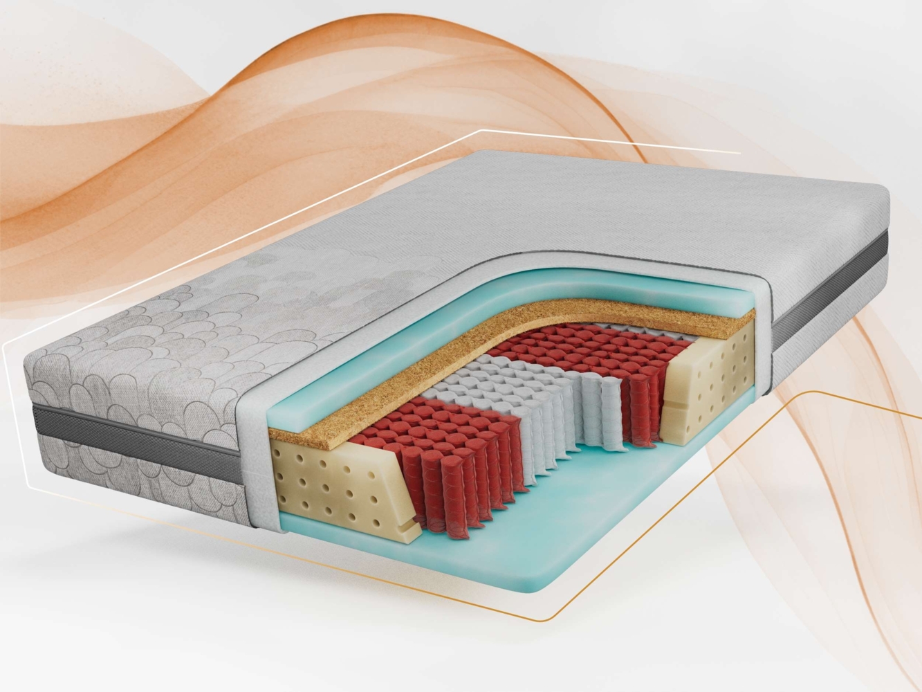 Multipocketmatratze mit Kokos, HR-Schaum & stabiler Körperunterstützung – atmungsaktiv, komfortabel & langlebig – Härtegrad H3/H4 – 90 x 200 cm – CALVI – APRI Bild 1