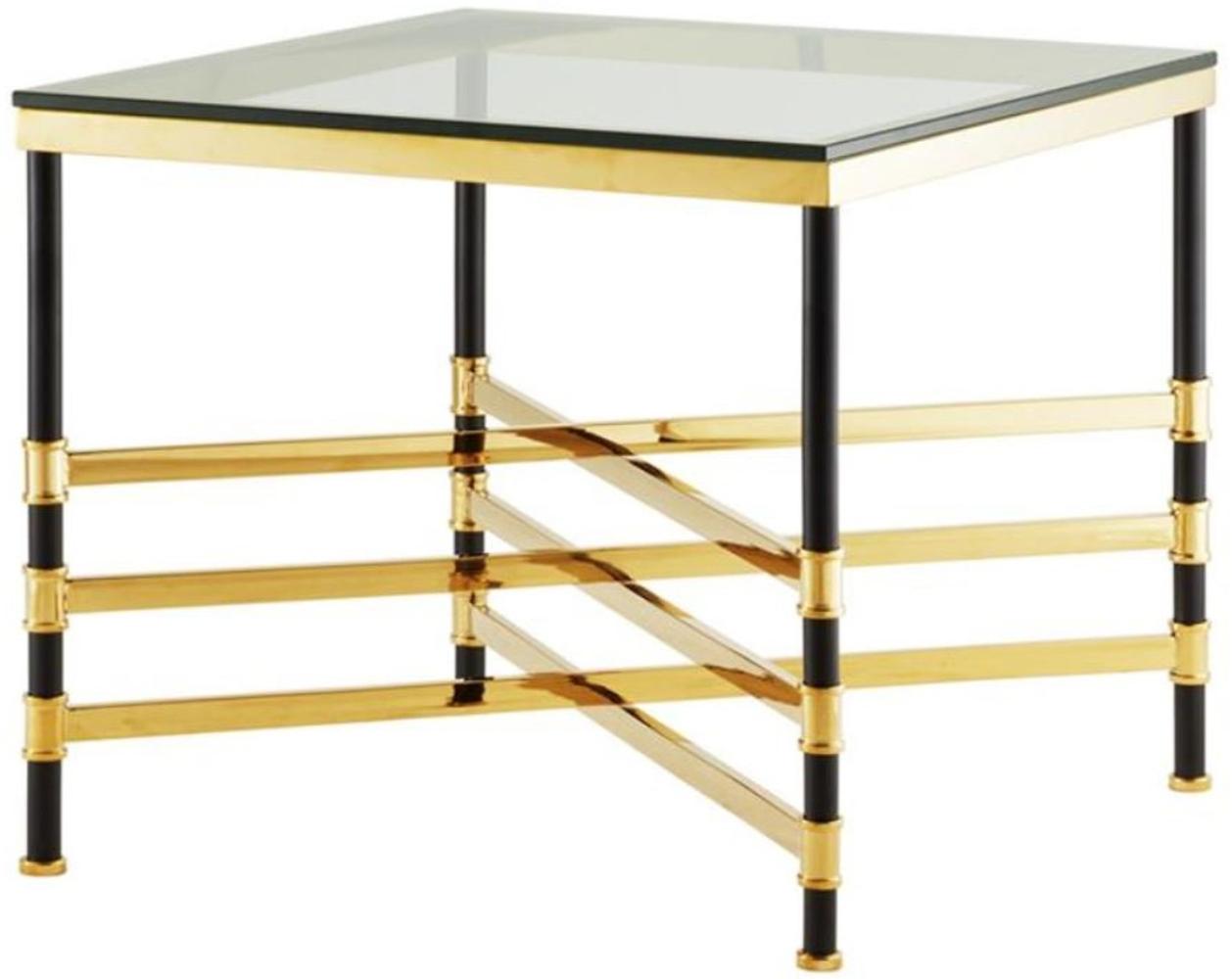 Casa Padrino Wohnzimmer Beistelltisch Gold / Schwarz 65 x 65 x H. 55 cm - Luxus Wohnzimmermöbel Bild 1