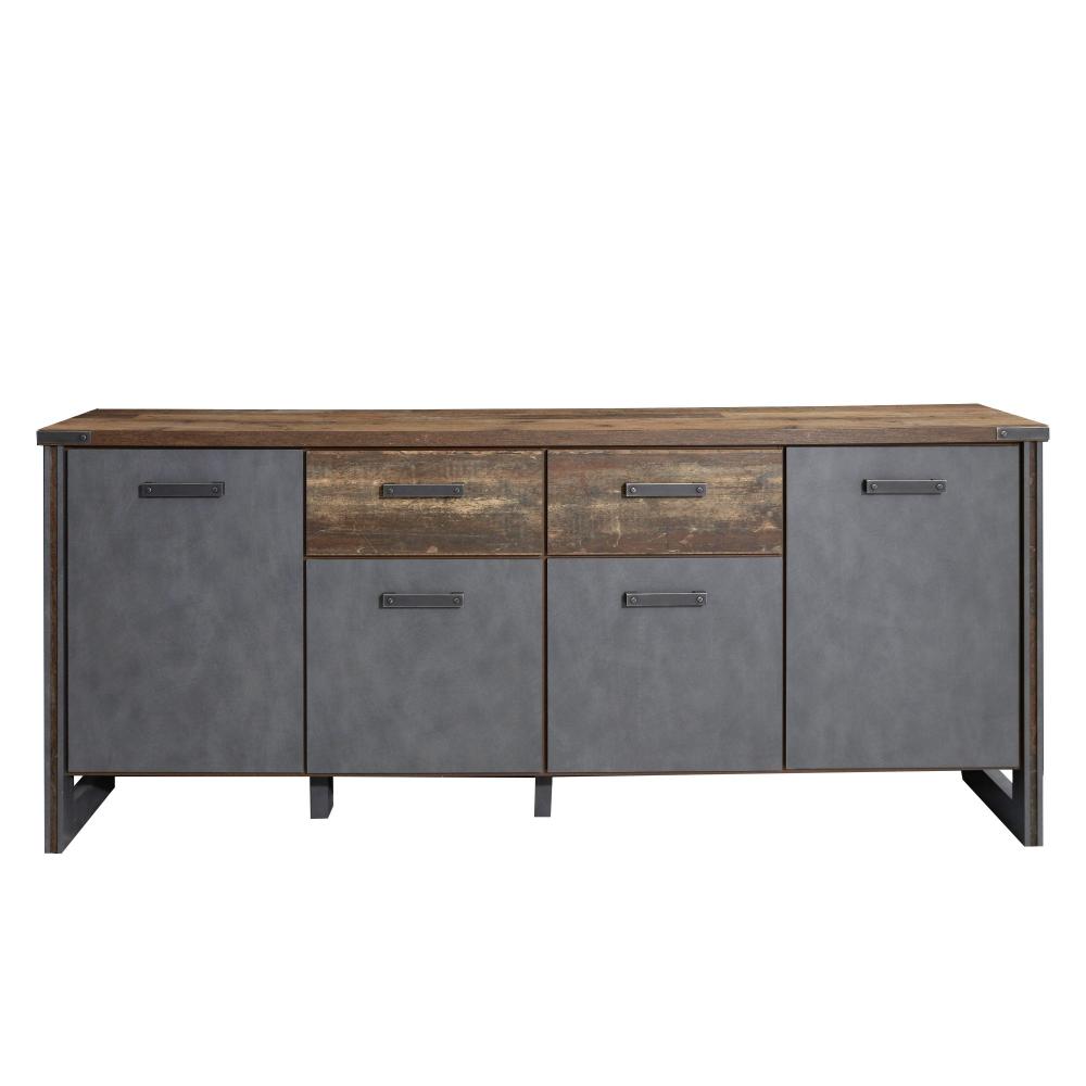 trendteam smart living Wohnzimmer Sideboard Kommode Schrank Prime, 207 x 88 x 42 cm Front und Korpus Oldwood, Absetzung Matera mit viel Stauraum Bild 1