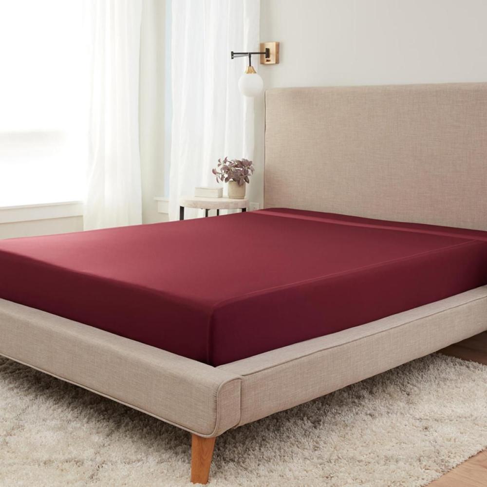 Hahn Haustextilien Jersey-Spannlaken Basic Größe 140-160x200 cm Farbe bordeaux Bild 1