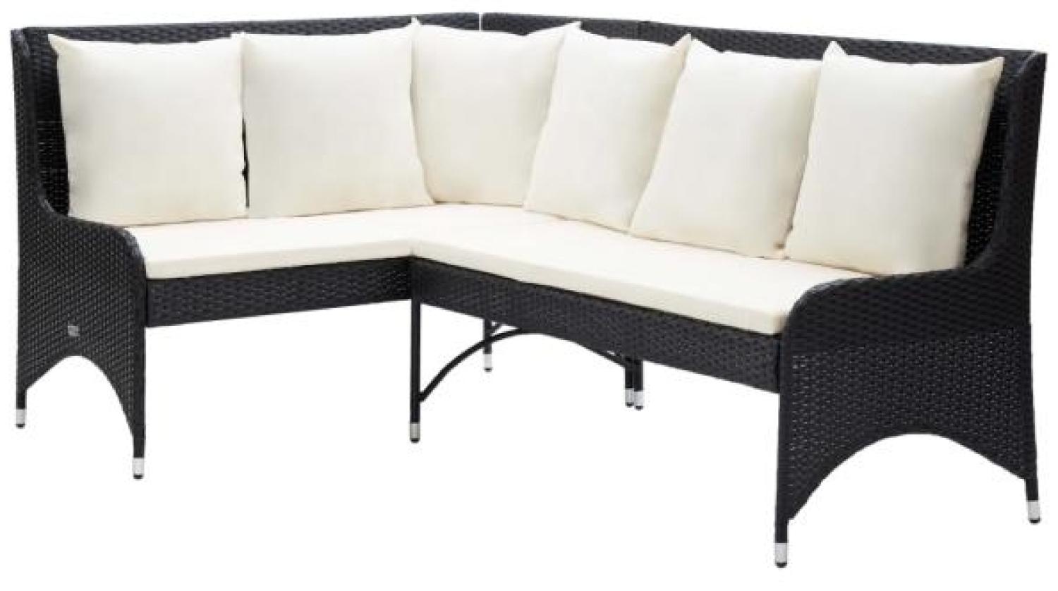 vidaXL Garten-Ecksofa 2-tlg. Poly Rattan Schwarz 310224 Bild 1