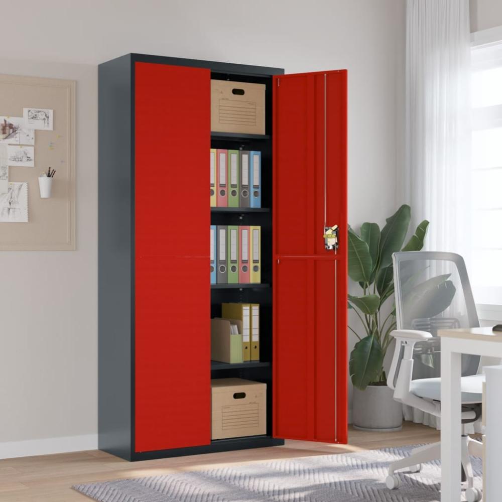 vidaXL Aktenschrank Anthrazit und Rot 90x40x200 cm Stahl 339765 Bild 1