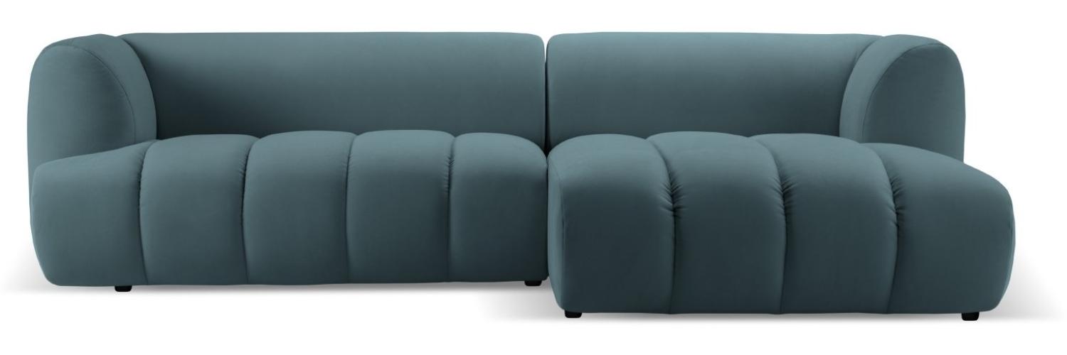 Micadoni Modulares Ecksofa Harry 4-Sitzer Rechts Samtstoff Pastellblau Bild 1