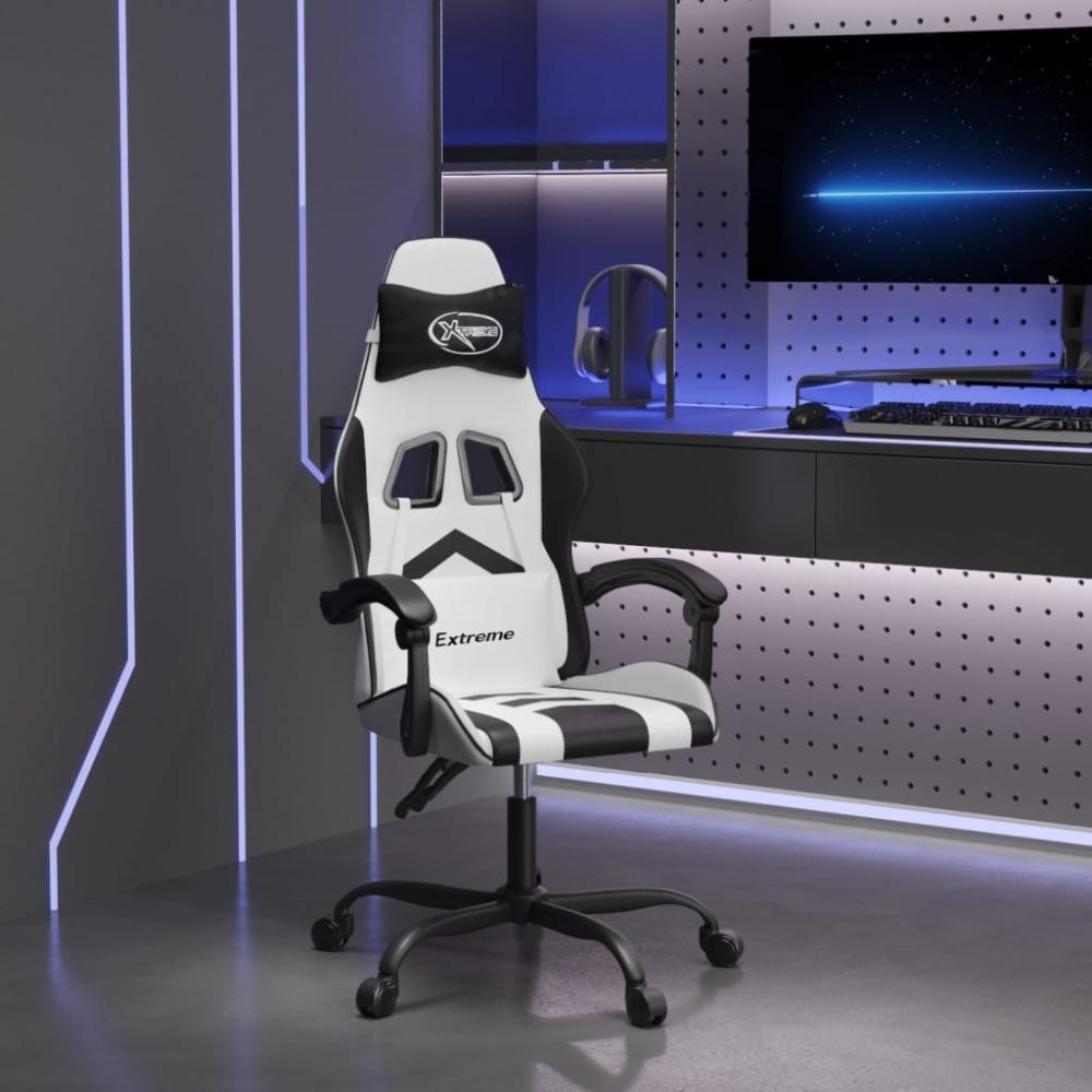 vidaXL Gaming-Stuhl Weiß und Schwarz Kunstleder 3143900 Bild 1