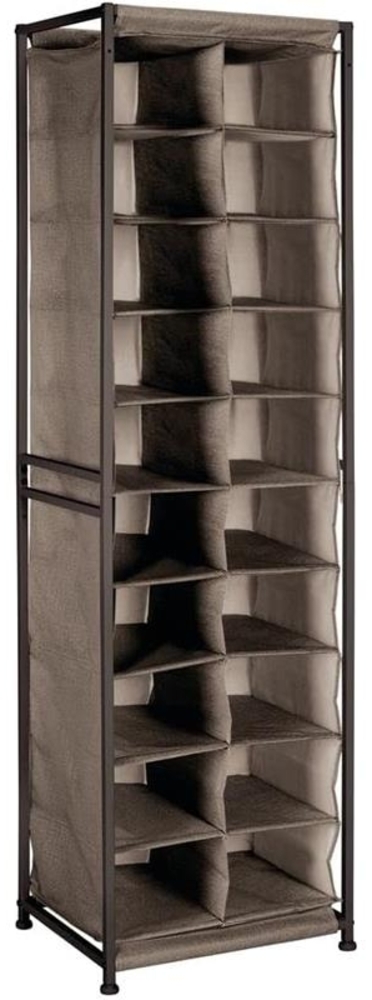 Schuhregal Schuhschrank Schuhablage Metallrahmen mDesign 20 Fächer dunkelbraun Bild 1