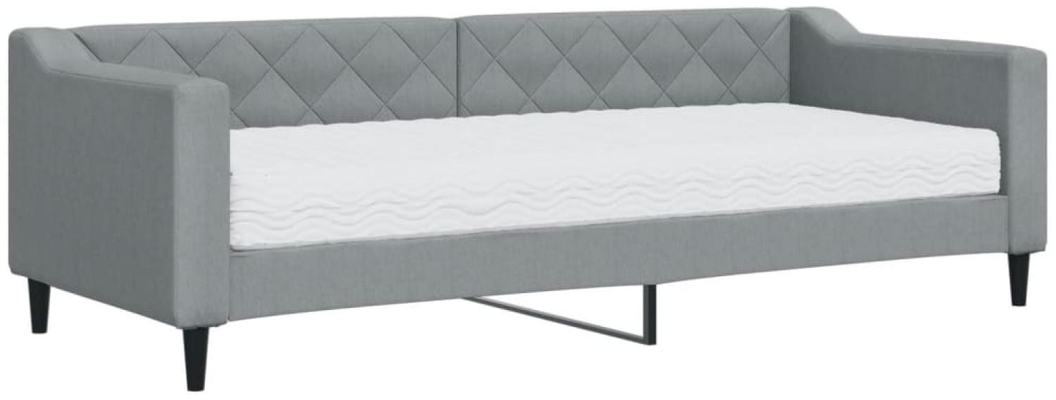 vidaXL Tagesbett mit Matratze Hellgrau 80x200 cm Stoff 3197403 Bild 1
