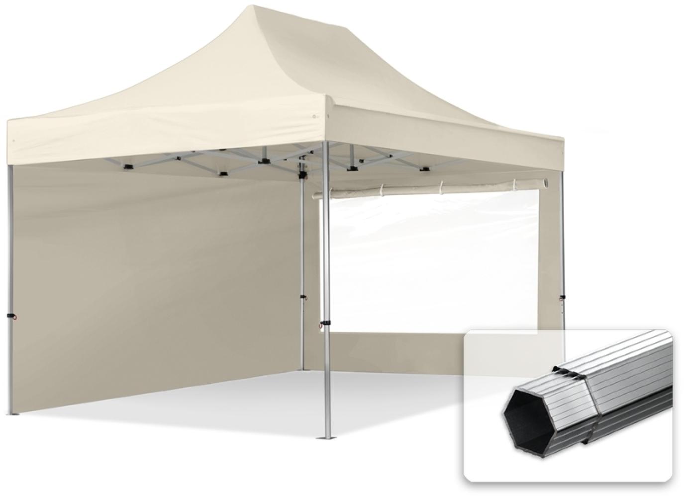 3x4,5 m Faltpavillon PROFESSIONAL Alu 40mm, Seitenteile mit Panoramafenstern, creme Bild 1