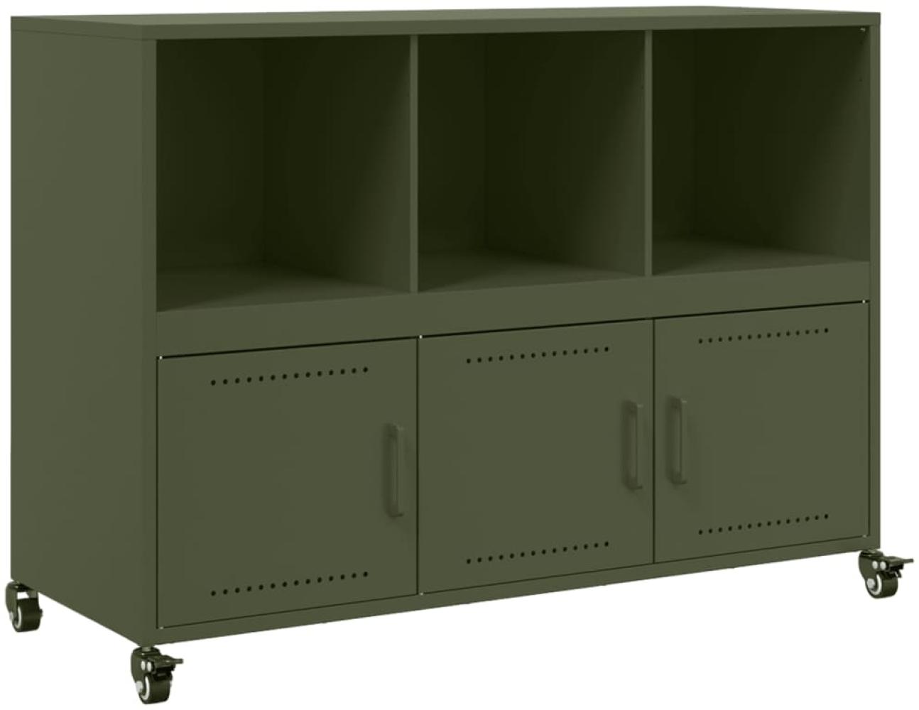 vidaXL Sideboard Olivgrün 100,5x39x72 cm Stahl 846738 Bild 1