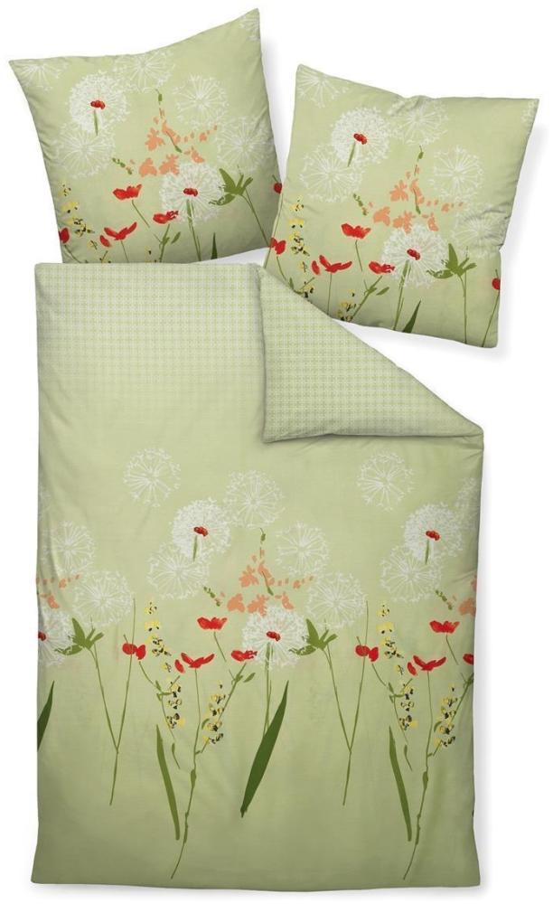 Janine Moments Mako-Satin Bettwäsche 240x220 Pusteblume Karo Vintage 98053-06 Bild 1