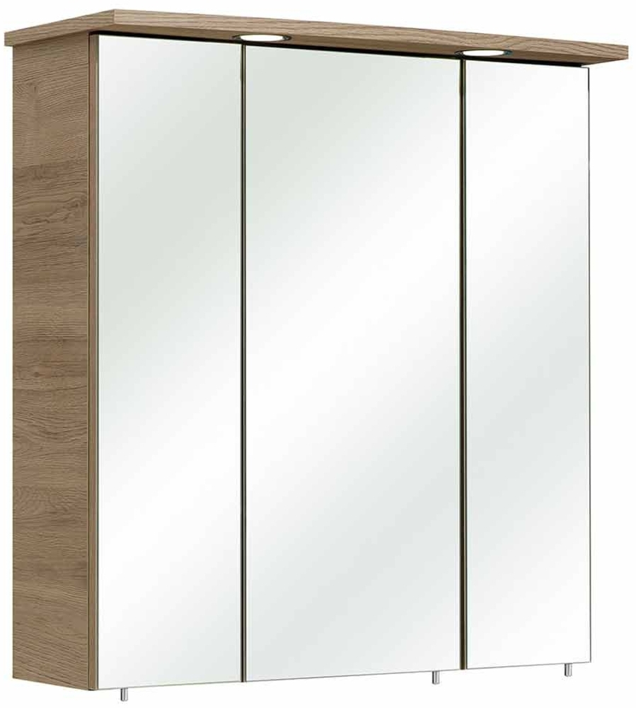 Spiegelschrank 37-I / Bacoli I, Glas, Holzwerkstoff, Metall, Holzfarben, Verspiegelt, 65 x 70 x 20 cm Bild 1