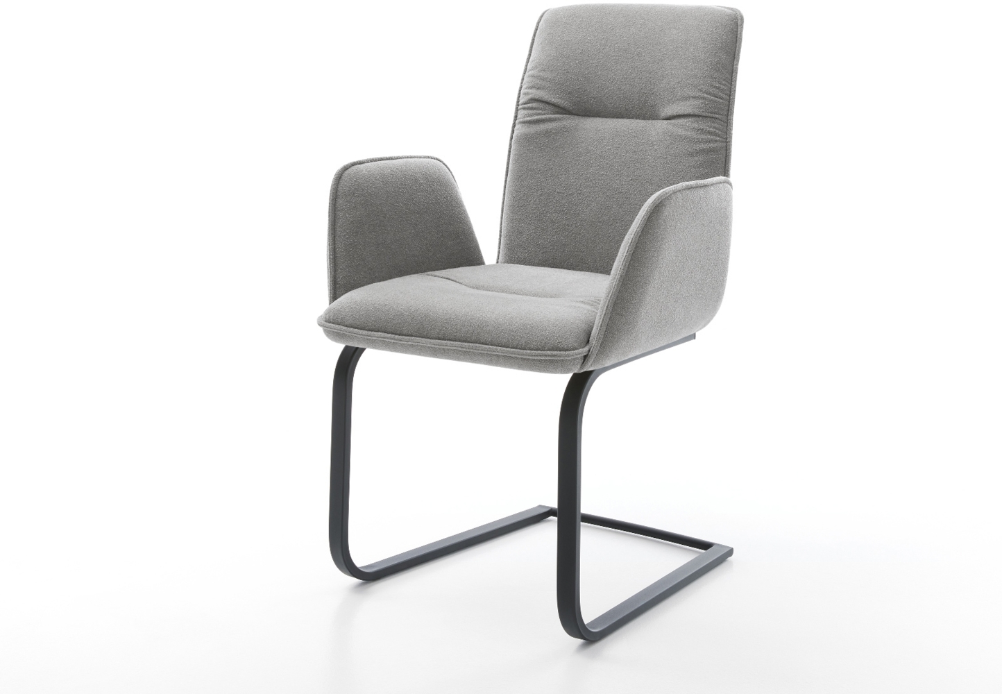 Freischwinger Vinja-Flex Strukturstoff Soft Grau Freischwinger flach Schwarz Bild 1