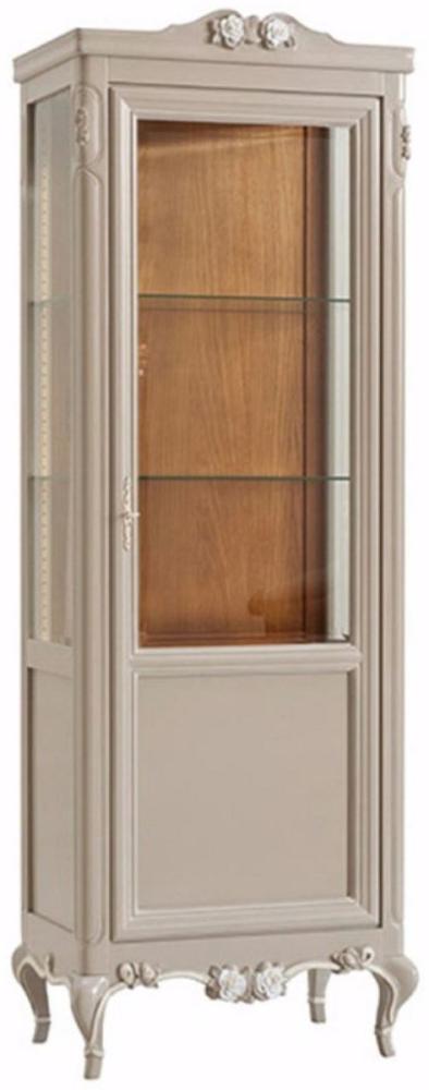 Casa Padrino Luxus Barock Vitrine Grau / Creme / Braun - Handgefertigter italienischer Barockstil Vitrinenschrank - Barockstil Möbel - Italienische Barock Möbel - Luxus Qualität - Made in Italy Bild 1