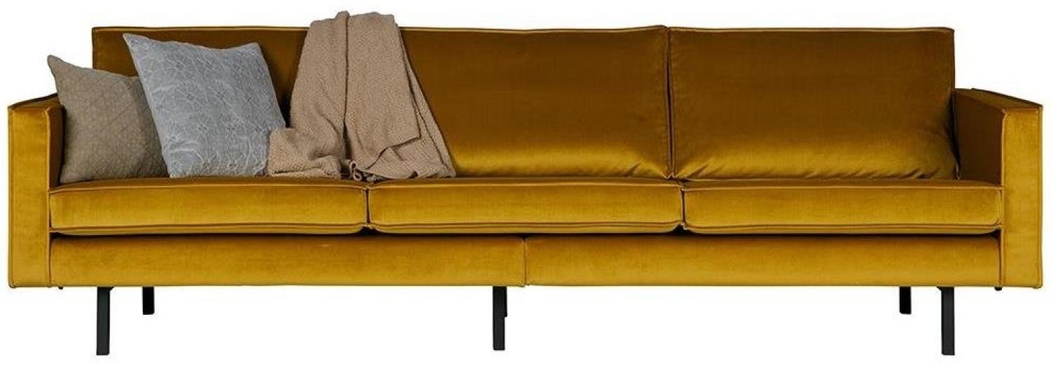 BePureHome Rodeo Sofa Samt Ocker 3 Sitzer Bild 1