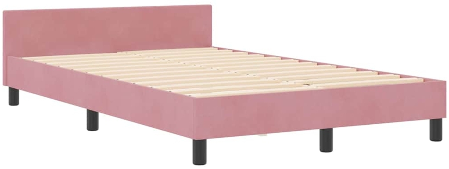 vidaXL Bettgestell mit Kopfteil Rosa 120 x 190 cm Samt 3344998 Bild 1
