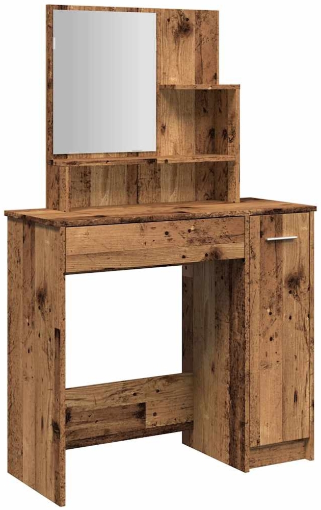 vidaXL Schminktisch mit Spiegel Altholz-Optik 86,5x35x136 cm 857009 Bild 1
