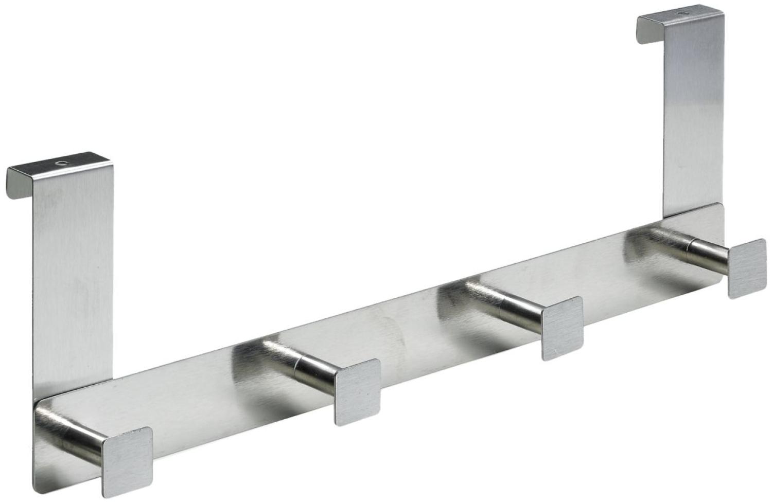 Hettich Türgarderobe 4 Haken 40,0 x 13,5 x 6,0 cm Edelstahl eckig Bild 1