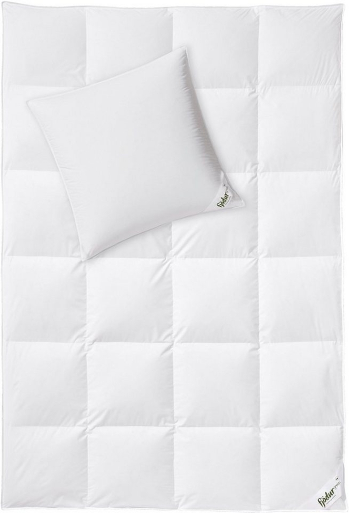 fjödur Daunenbettdecke + Kopfkissen Fleur, Das Set besteht aus 1 Kissen und 1 Bettdecke Bild 1