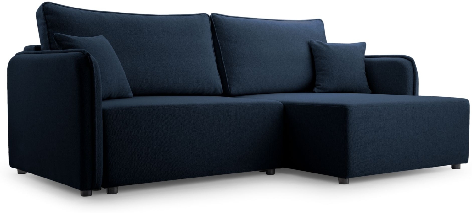 Selsey 'Kassian' Ecksofa mit Schlaffunktion und Bettkasten, marineblau, rechts Bild 1