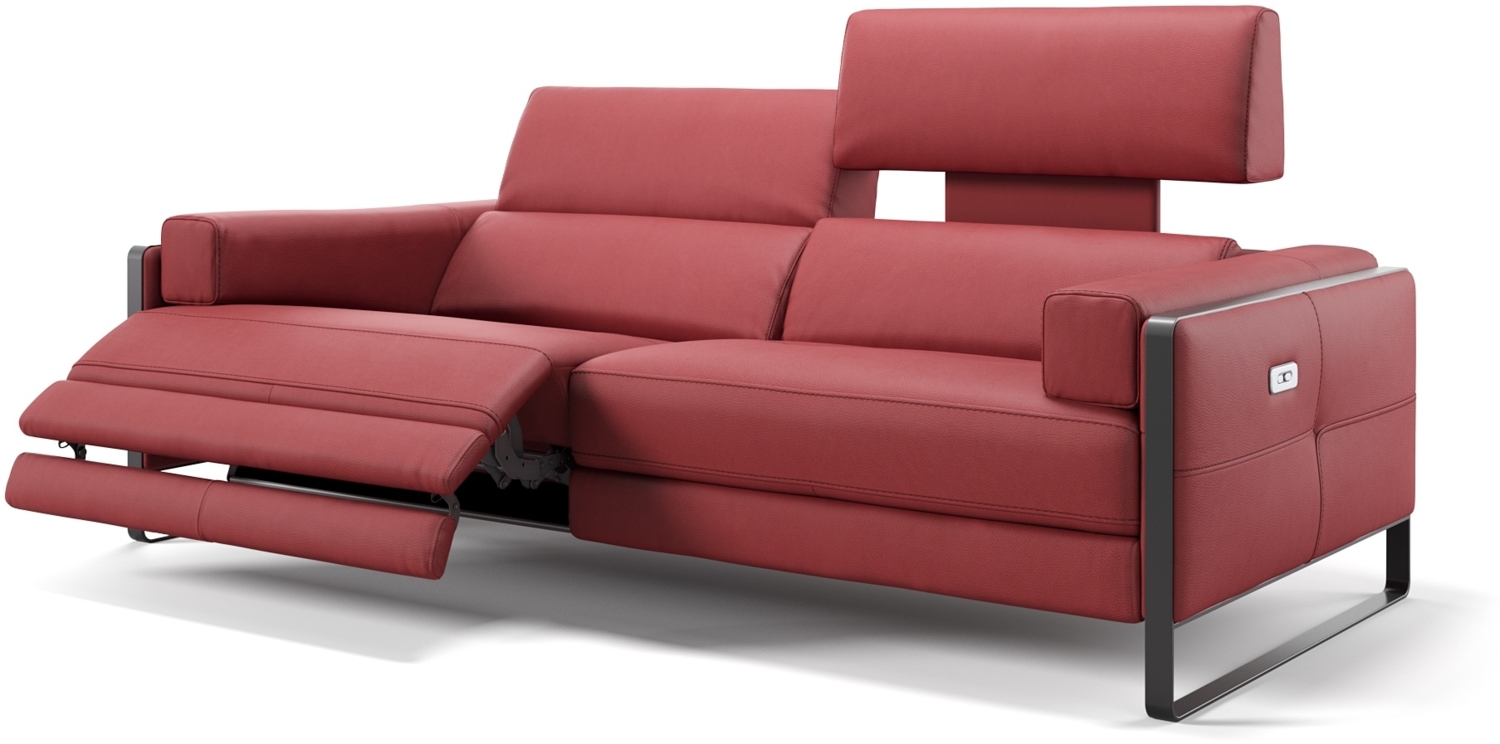 Sofanella 3-Sitzer MILO Ledersofa Relaxsofa Couch in Rot Bild 1