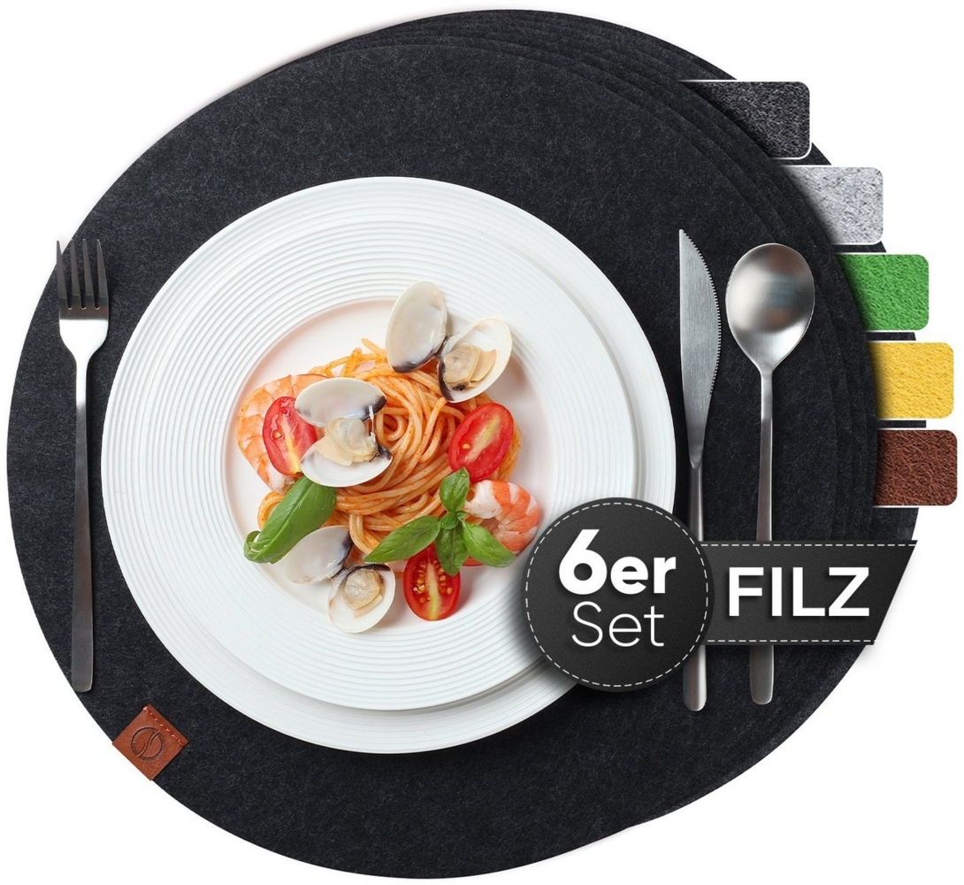 Loco Bird Platzset Tischset aus Filz, 6er Set Rechteckig, 38 cm Telleruntersetzer, (Tischset), abwischbare Tischuntersetzer Platzdeckchen Bild 1