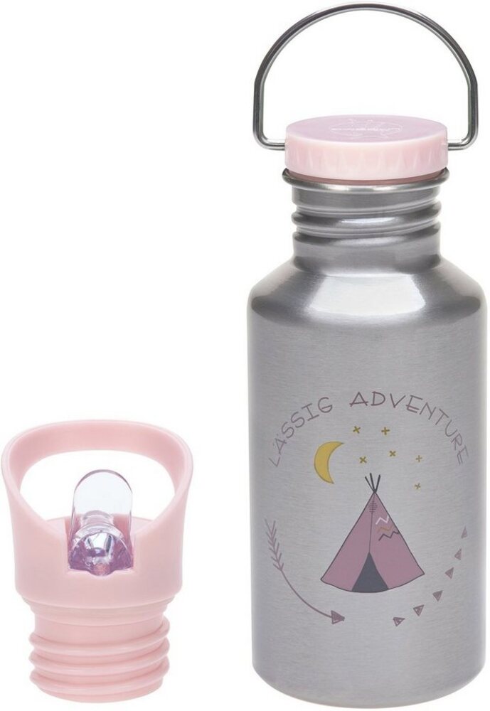 Laessig Adventure Fles Tipi Edelstahl Rosa, 17,2x7,3 cm Bild 1