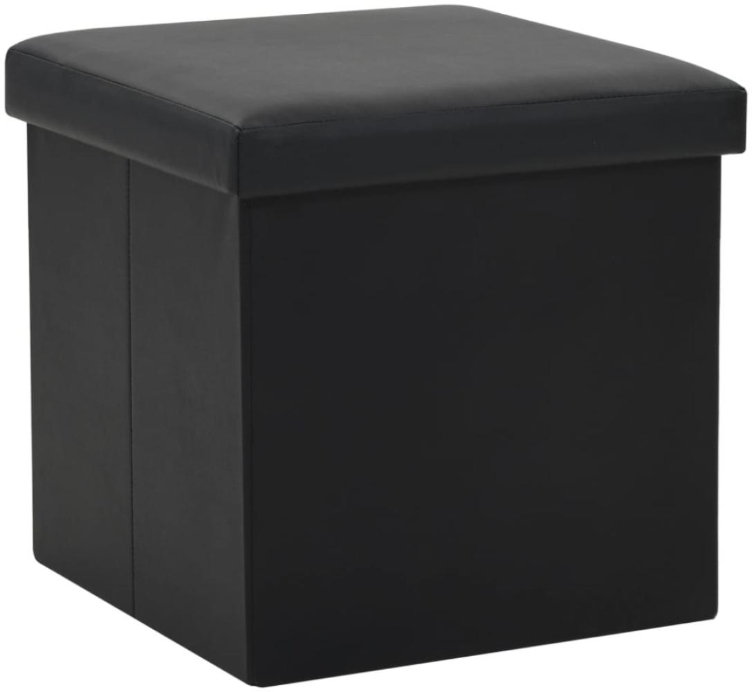 vidaXL Hocker mit Stauraum Schwarz Kunstleder 247081 Bild 1