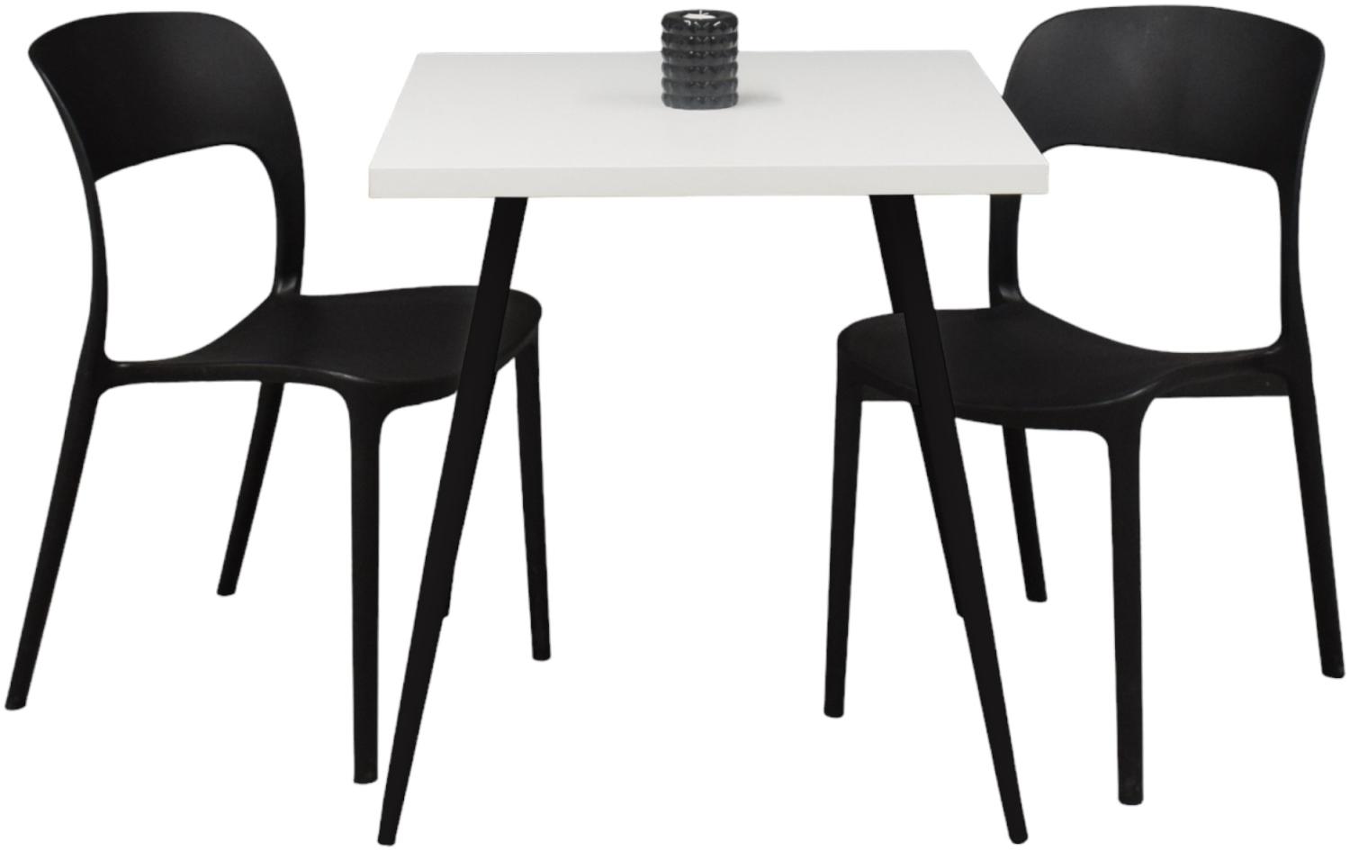 Bistrotisch Ekaterina 70x70x75 schwarz matt/weiß matt lack 14516 Bild 1