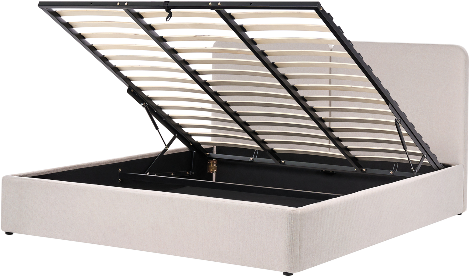 Bett mit Stauraum Stoff ARBOIS 180 x 200 cm Beige Bild 1