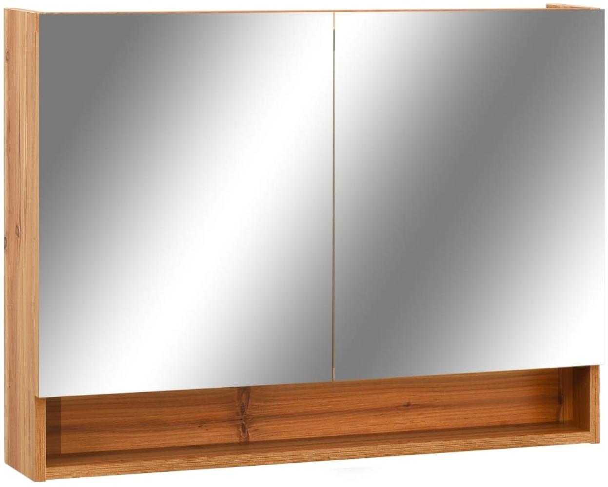 vidaXL LED-Spiegelschrank fürs Bad Eiche 80x15x60 cm MDF 323606 Bild 1