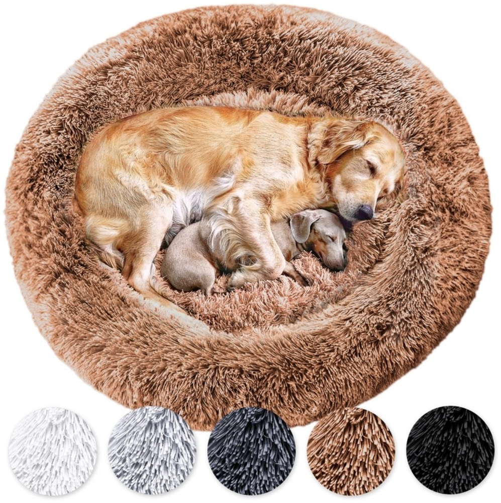 Wahre Tierliebe Tierbett - Flauschiges Hundebett Donut, Deutschlands Original, waschbar, Verschiedene Größen und Farben, extra flauschig Bild 1