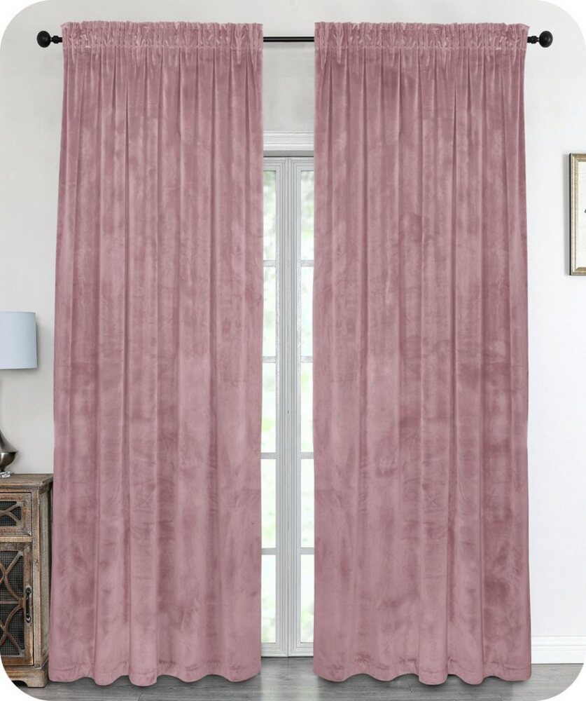 Beautex Verdunkelungsvorhang Samt Vorhang Kräuselband U-Band Gardine Velvet abdunkelnd, Hakenaufhängung (1 St), abdunkelnd Bild 1